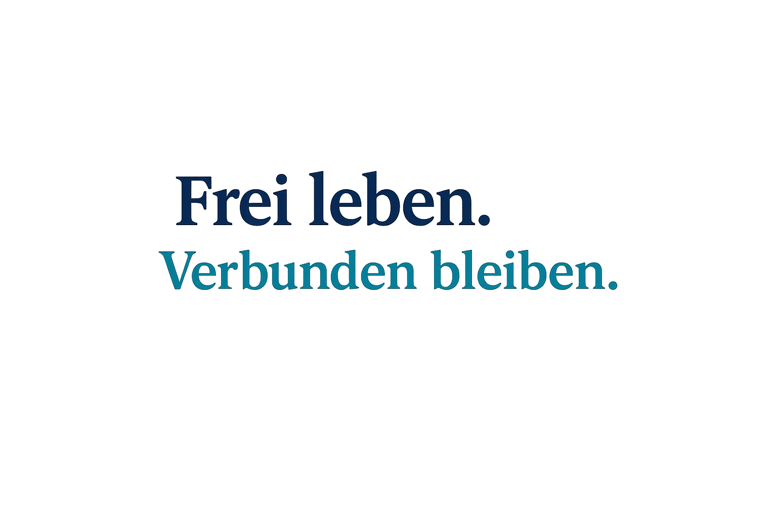 Claim „Frei leben. Verbunden bleiben.“ – FreeLiving Logo Vorschau